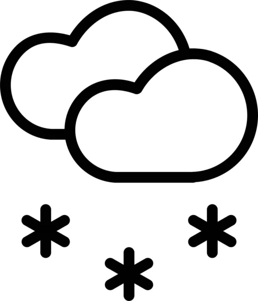 Nuages Nuageux Icône Prévision Dans Style Contour — Image vectorielle