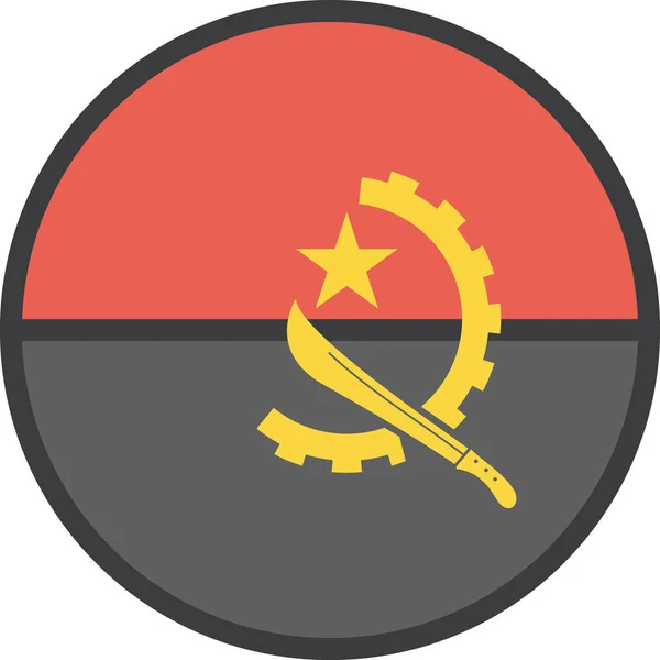 Αφρικανική Angola Χώρα Εικονίδιο Στυλ Γεμάτο Περίγραμμα — Διανυσματικό Αρχείο