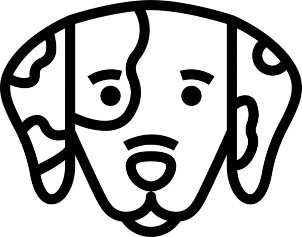 Icono Mascota Perro Dálmata Estilo Esquema — Archivo Imágenes Vectoriales