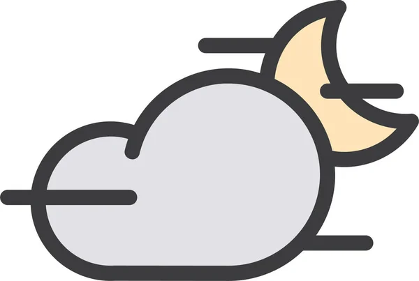 Cloud Cloudy Fog Icon Filled Outline Style — Stock Vector