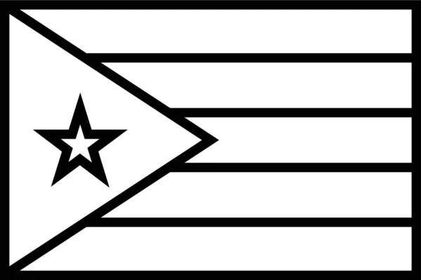 Länderfahne Puerto Symbol Umriss Stil — Stockvektor
