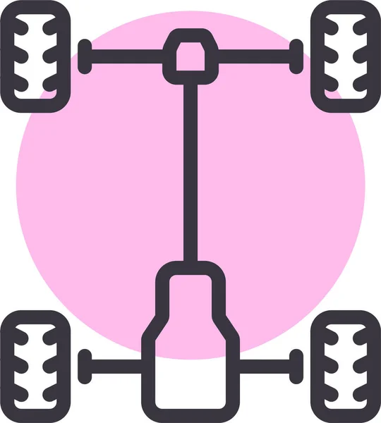 Automobiel Auto Chassis Pictogram Grote Lijnen Stijl — Stockvector