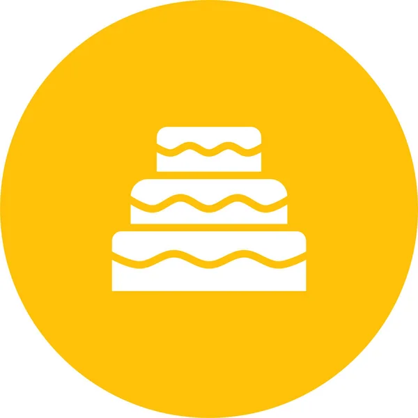 Icône Crème Gâteau Anniversaire Dans Style Solide — Image vectorielle