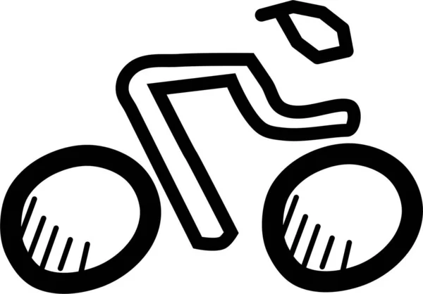 Bicicleta Bicicleta Bicicleta Icono Estilo Dibujado Mano — Vector de stock