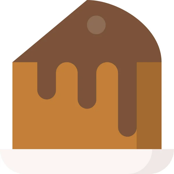 Torta Csokoládé Torta Desszert Ikon Lapos Stílusban — Stock Vector