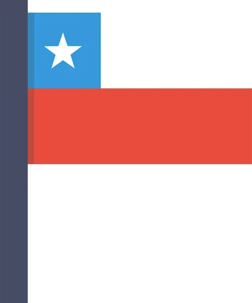 Chile Ország Zászló Ikon Lapos Stílusban — Stock Vector