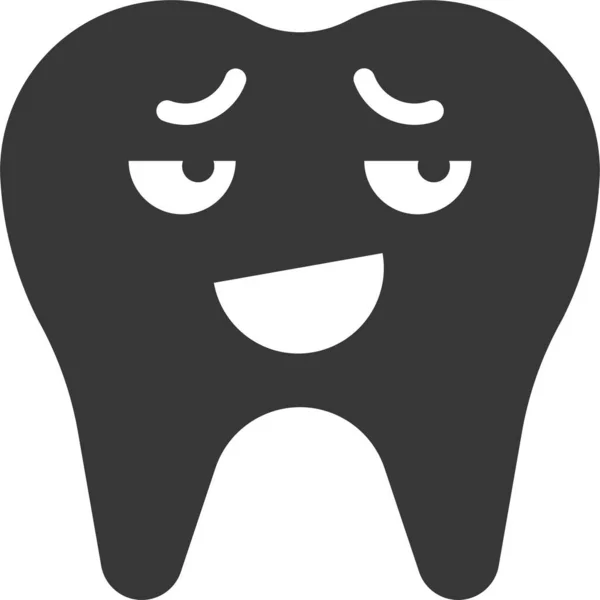 Emoticono Emoji Dental Icono Estilo Sólido — Vector de stock
