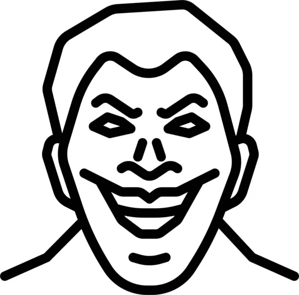 Antihéroe Personaje Joker Icono Estilo Del Esquema — Vector de stock