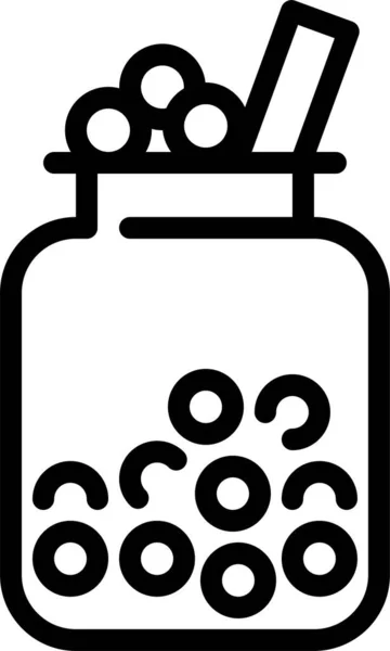 Boba Ποτό Εικονίδιο Φούσκα Στυλ Περίγραμμα — Διανυσματικό Αρχείο