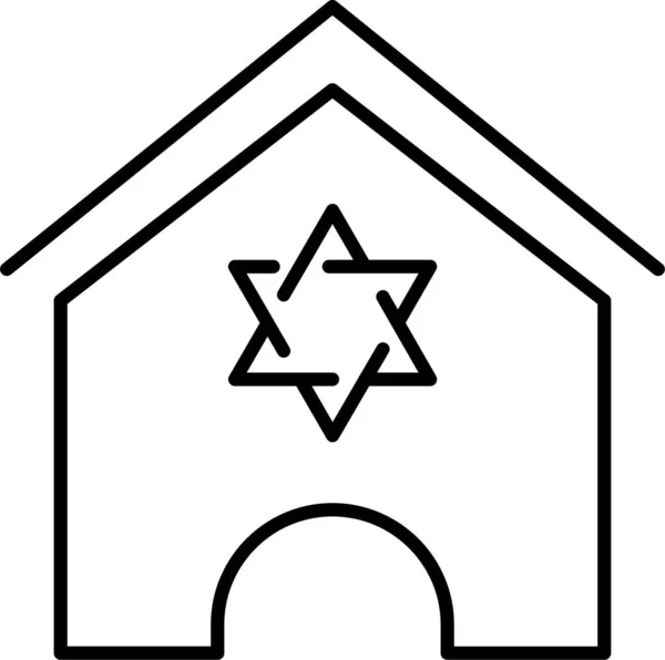 Hanukkah Casa Israele Icona — Vettoriale Stock