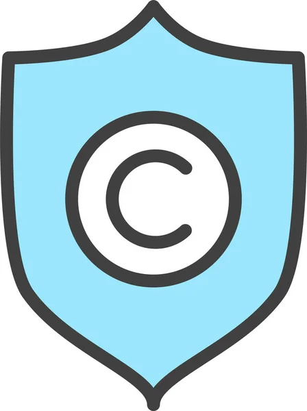 Artykuł Copyright Copyright Copyrighter Icon Filled Outline Style — Wektor stockowy