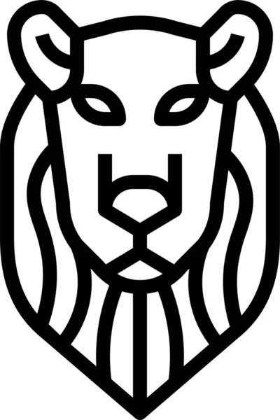 Ikona Zvířecího Lva Predátora Stylu Osnovy — Stockový vektor