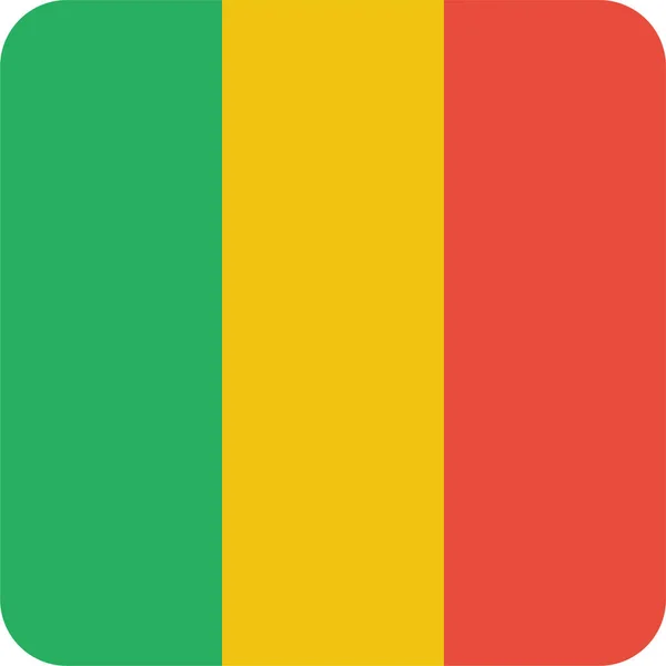 Drapeau Pays Mali Icône Dans Style Plat — Image vectorielle