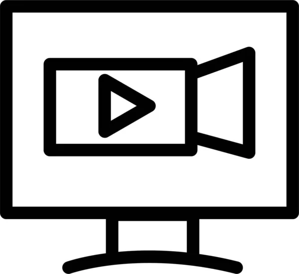 Icono Pantalla Del Monitor Cámara Categoría Película Vídeo — Vector de stock