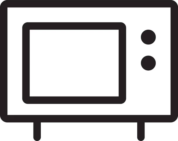 Four Micro Ondes Cuisinier Icône Dans Style Contour — Image vectorielle