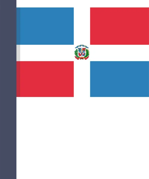 Paese Icona Bandiera Dominicana Stile Piatto — Vettoriale Stock