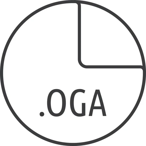 Иконка Формата Файла Oga Стиле Outline — стоковый вектор