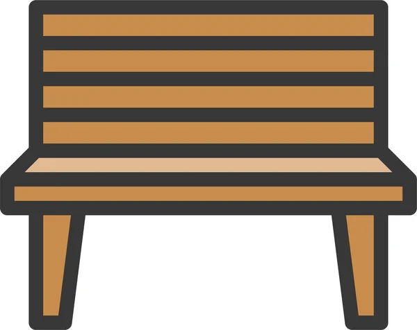 Sillón Banco Silla Icono Estilo Contorno Lleno — Vector de stock