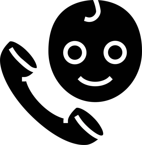 Babyanruf Hotline Symbol Solidem Stil — Stockvektor