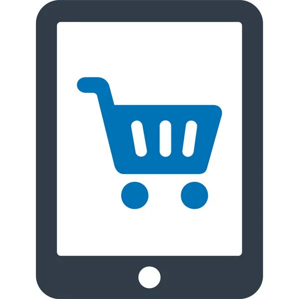 Ícone Compras Online Mcommerce Mobile Shopping — Vetor de Stock