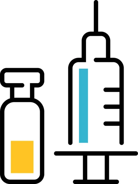 Ampul Spuit Chemie Icoon — Stockvector