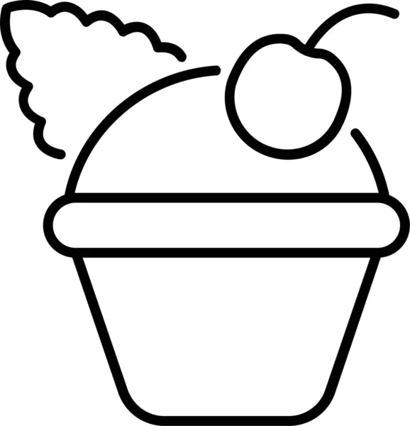 Torta Icona Muffin Cupcake — Vettoriale Stock
