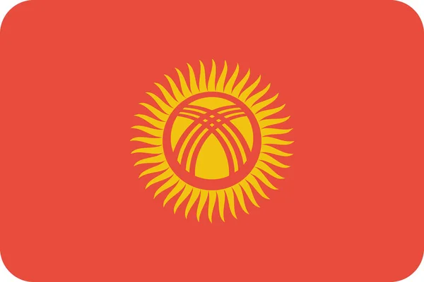 Drapeau Pays Kyrgyzstan Icône Dans Style Plat — Image vectorielle