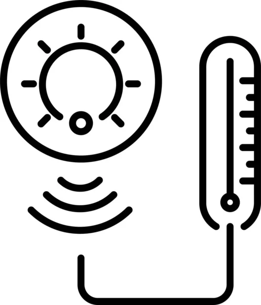 Riscaldatore Calore Icona Intelligente — Vettoriale Stock