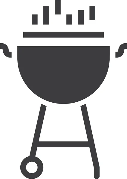 Grill Bbq Camping Symbol Solidem Stil — Stockvektor