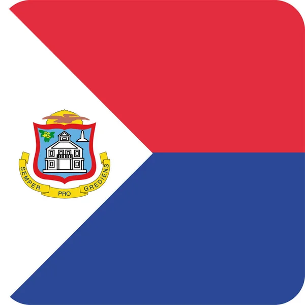 Bandiera Nazionale Icona Maarten Stile Piatto — Vettoriale Stock
