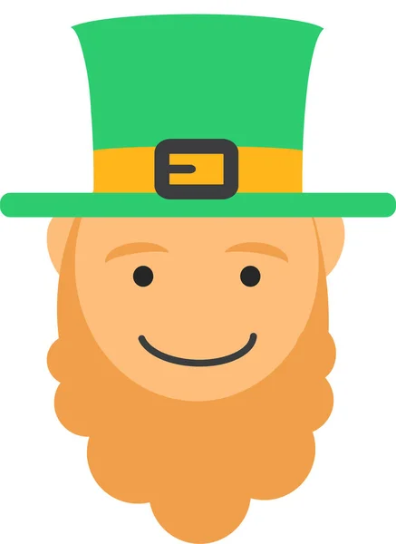 Beard Festival Irish Icon Flat Style — Stock Vector