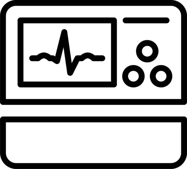 Cardiologie Ecg Ecg Moniteur Icône — Image vectorielle