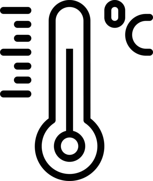 Celsius Centigrade Graden Icoon Omtrek Stijl — Stockvector