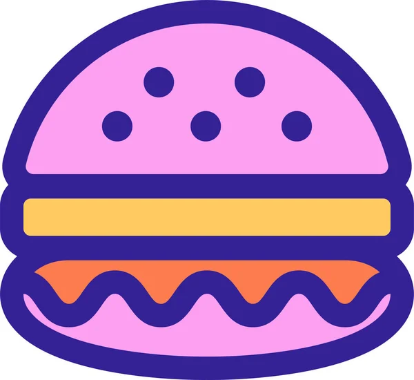 Brot Burger Ikone Der Kategorie Lebensmittel Getränke — Stockvektor