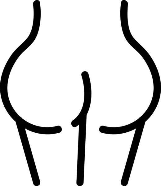 Bare Body Butt Icon — Stock Vector