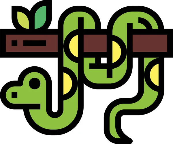 Animal Reptil Serpiente Icono Estilo Contorno Lleno — Vector de stock