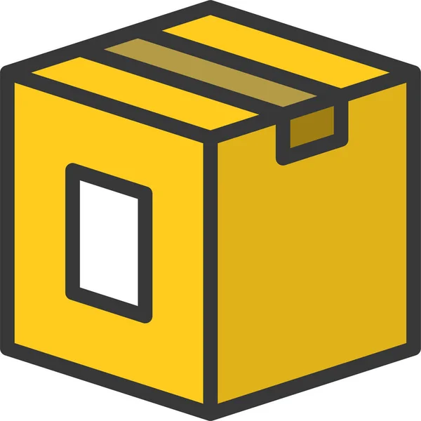 Ikon Logistik Kontainer Kotak Dalam Gaya Yang Diisikan - Stok Vektor