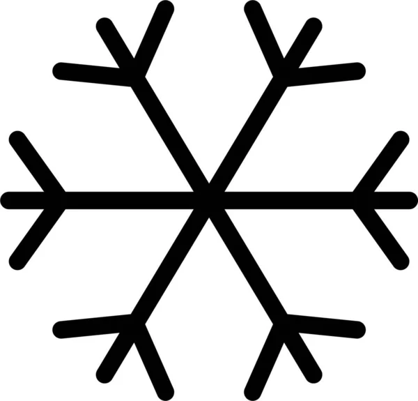 Vánoční Sněhová Vločka Ikona Stylu Obrysu — Stockový vektor