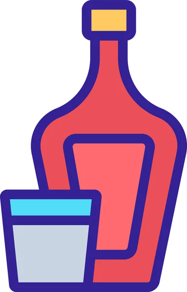 Cognac Symbol Für Alkoholflaschen Der Kategorie Lebensmittel Getränke — Stockvektor