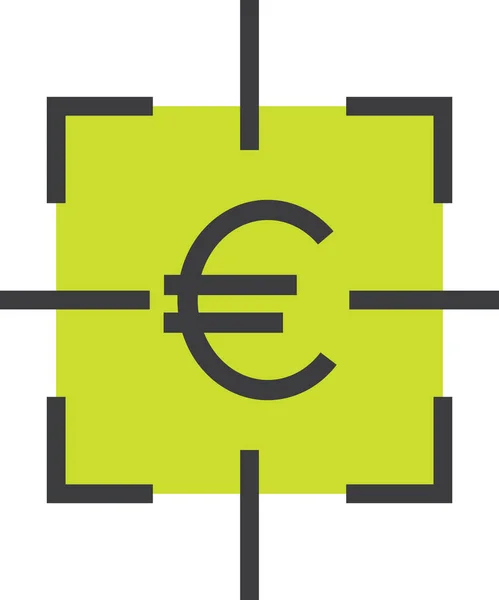 Euro Fix Fokus Symbol Ausgefüllten Outline Stil — Stockvektor