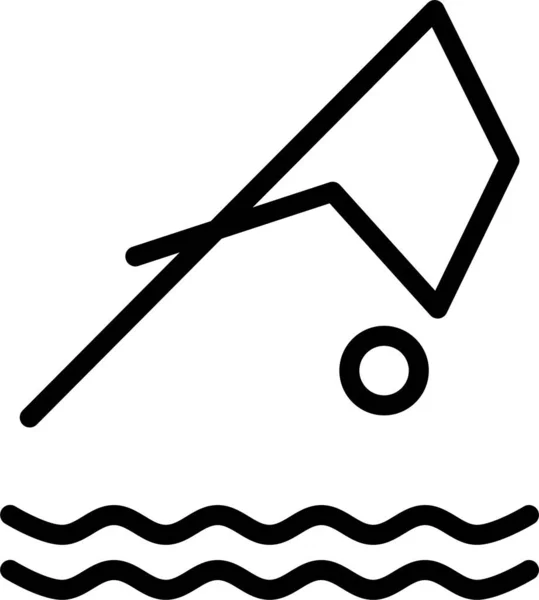Aktivität Tauchen Ozean Symbol Umriss Stil — Stockvektor