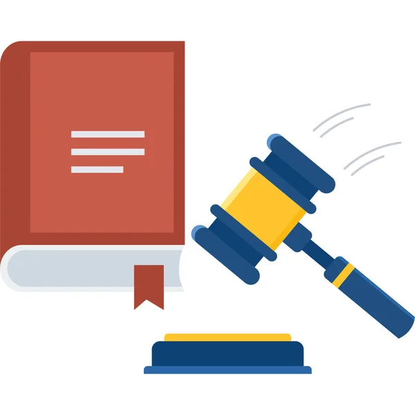 Judge Law Lawsuit Icon Flat Style — Stock Vector