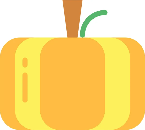 Obst Halloween Kürbis Ikone Flachen Stil — Stockvektor