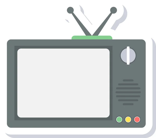 Οθόνη Οθόνη Τηλεόρασης Εικονίδιο Επίπεδη Στυλ — Διανυσματικό Αρχείο