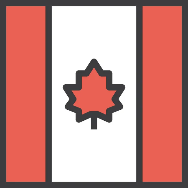 Canada Canadese Country Icoon Gevulde Outline Stijl — Stockvector