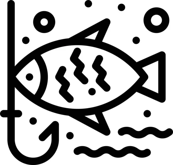 Ícone Gancho Pesca Peixe — Vetor de Stock