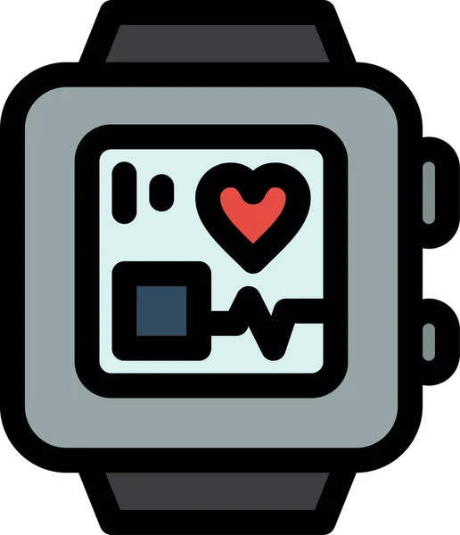 Reloj Mano Latido Del Corazón Icono Médico — Vector de stock