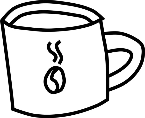 Koffeinkaffee Ikone Handgezeichneten Stil — Stockvektor