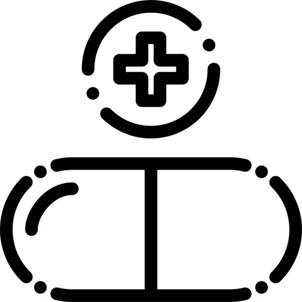 Medicijn Medische Pillen Pictogram Omtrek Stijl — Stockvector