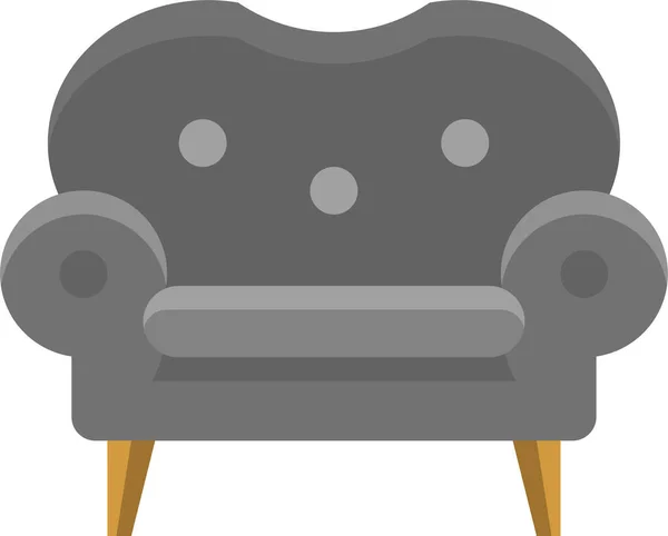 Fotel Kényelmes Kanapé Ikon Lapos Stílusban — Stock Vector
